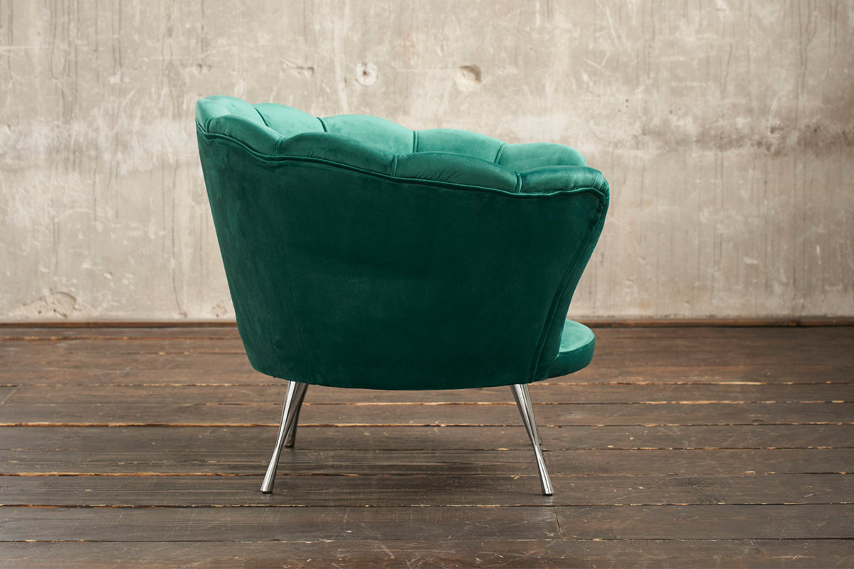 B-Ware KAWOLA Sessel NARLA Polstersessel Velvet grün