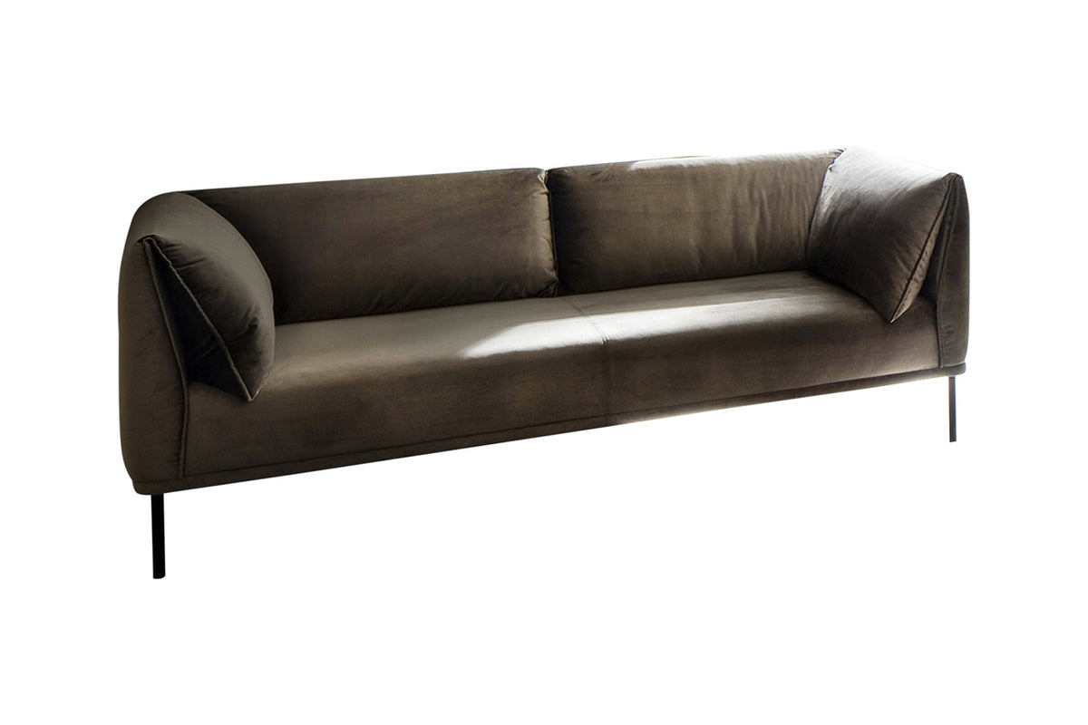 B-Ware KAWOLA Sofa CARRY, 3-Sitzer Stoff olivgrün