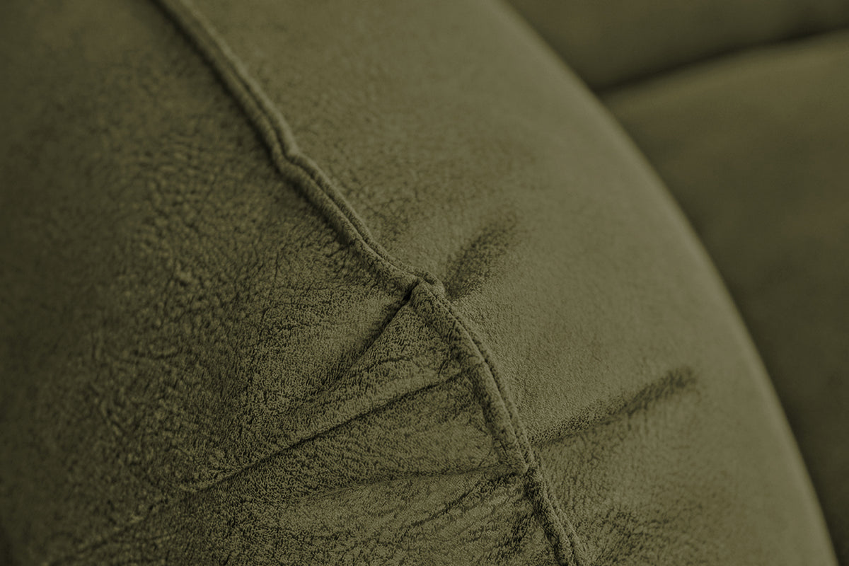 B-Ware KAWOLA Sofa DAVITO Ecksofa Lederimitat im Vintagelook olivgrün Recamiere rechts