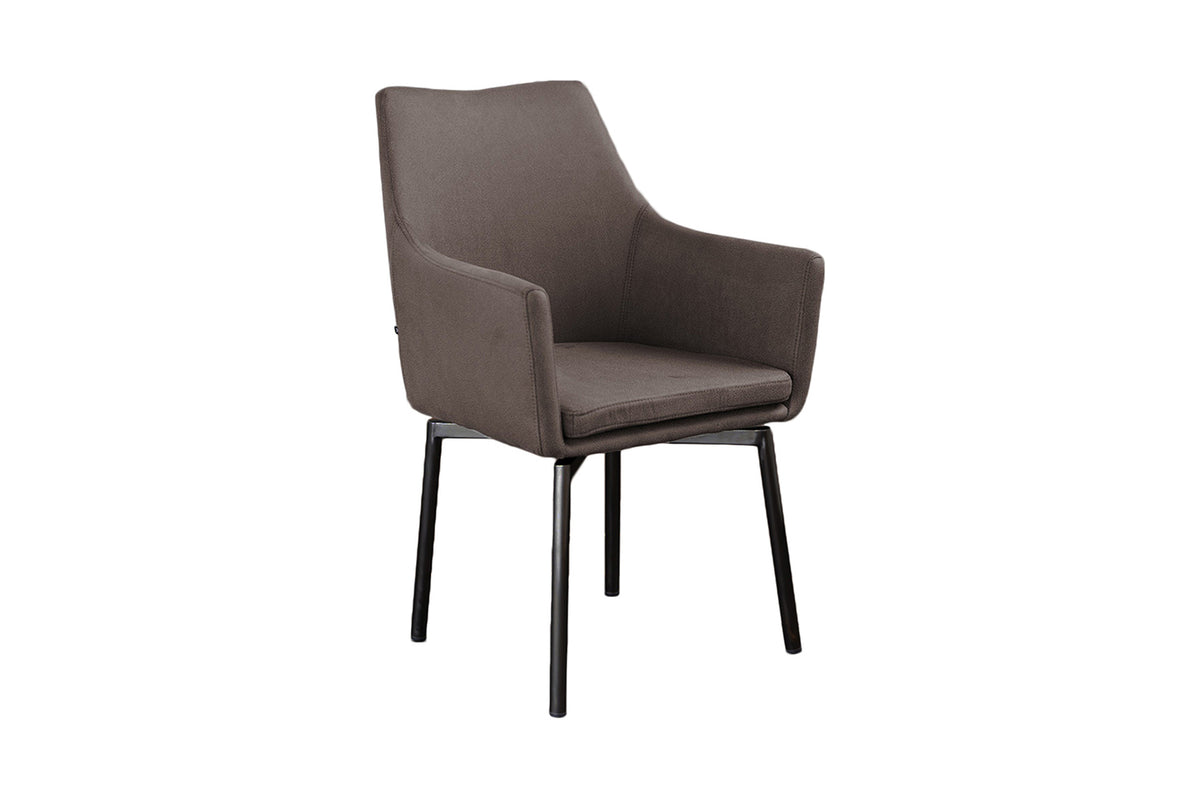 B-Ware KAWOLA Stuhl Cali Sessel Microfaser taupe Füße matt-schwarz