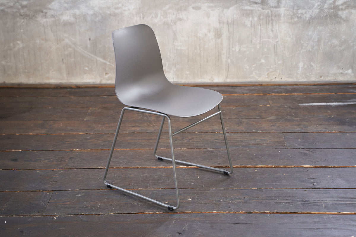 B-Ware KAWOLA Stuhl DENNIS Esszimmerstuhl Kunststoff grau