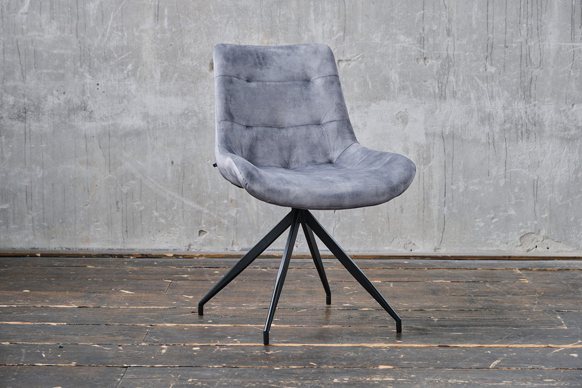 B-Ware KAWOLA Stuhl ENYA Esszimmerstuhl Velvet grau