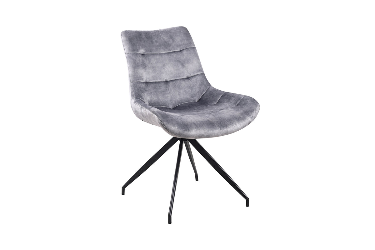 B-Ware KAWOLA Stuhl ENYA Esszimmerstuhl Velvet grau