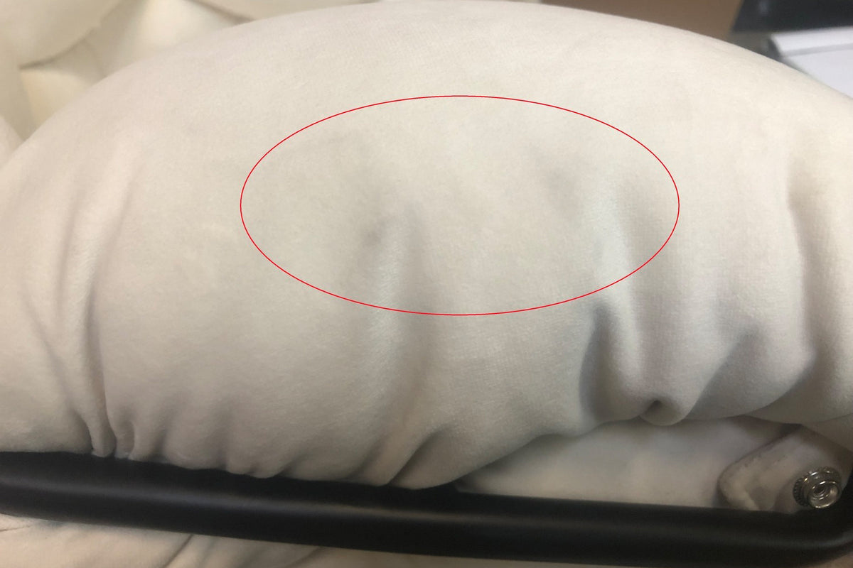 KAWOLA B-Ware Stuhl Cali Sessel Stoff Esszimmerstuhl creme Füße matt-schwarz