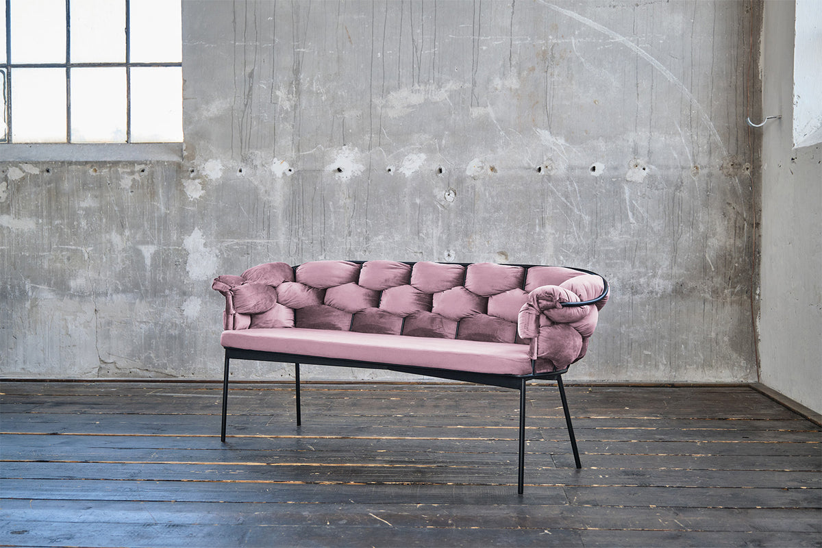 KAWOLA Bank MONTY Sitzbank 240cm Velvet rosa