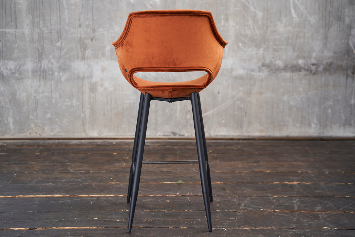 KAWOLA Barhocker ZAJA Barstuhl Sitzhöhe 76 cm Velvet cognac
