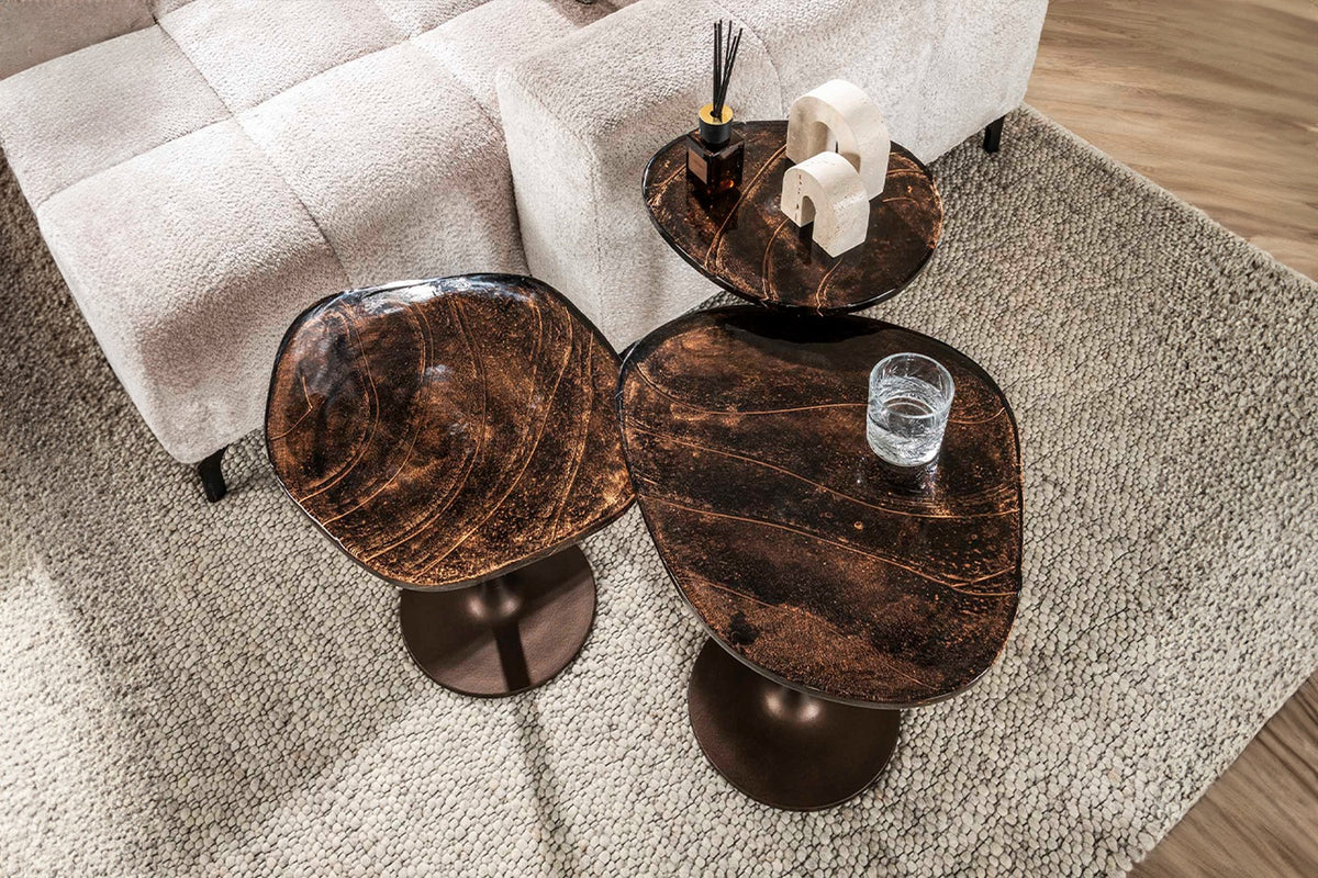 KAWOLA Beistelltisch DARI M Glas kupfer