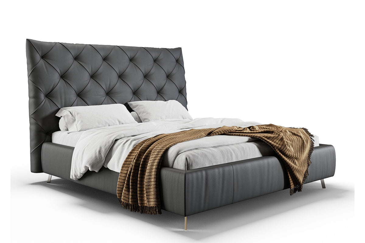 KAWOLA Bett ANNY Polsterbett Leder schwarz