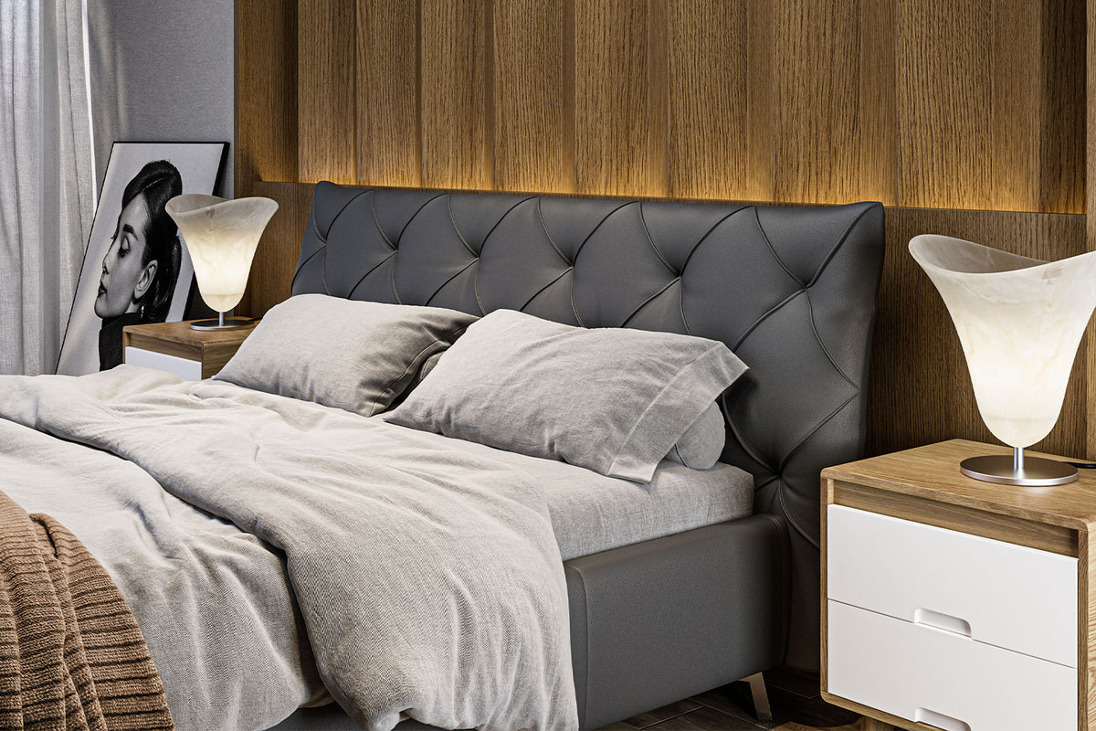 KAWOLA Bett ANNY Polsterbett Leder schwarz