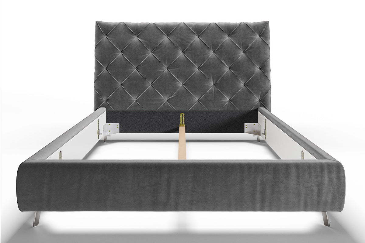 KAWOLA Bett ANNY Polsterbett Velvet grau