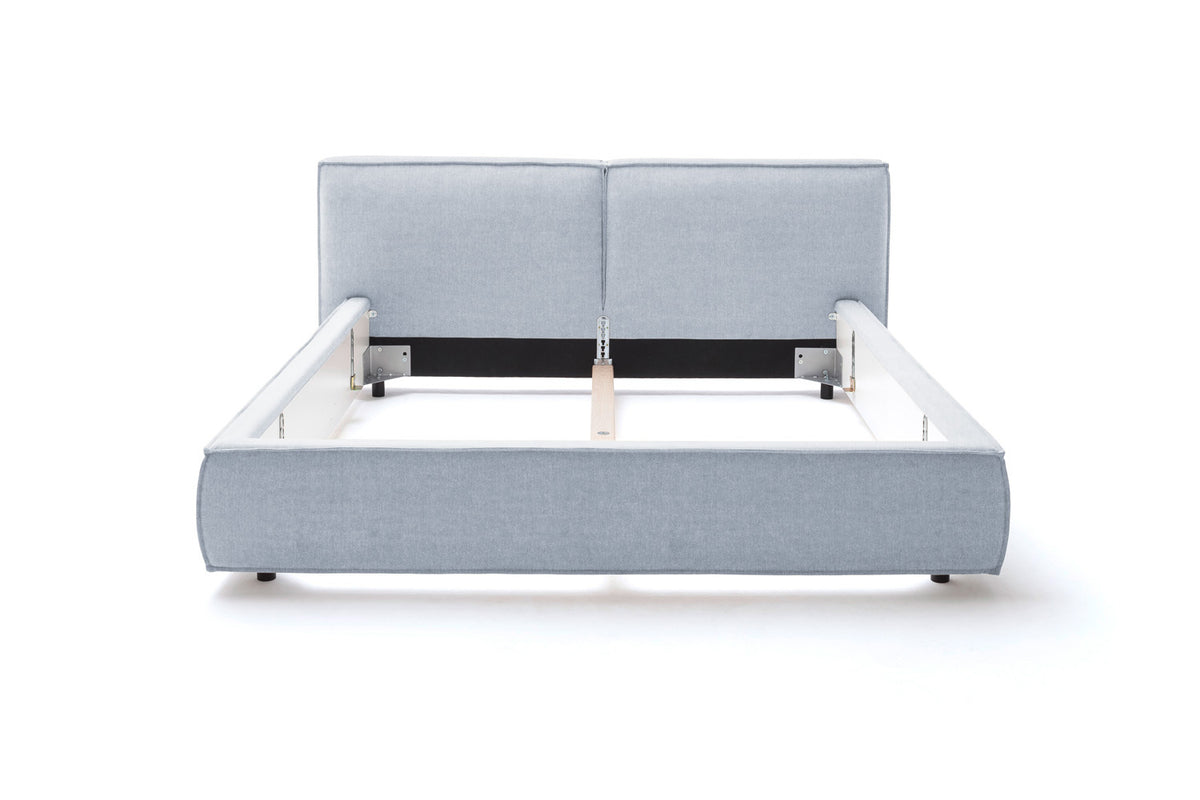KAWOLA Bett CARLO Polsterbett Stoff hellblau