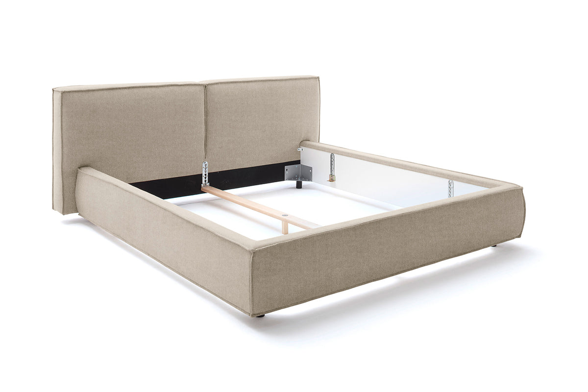 KAWOLA Bett CARLO Polsterbett Stoff taupe