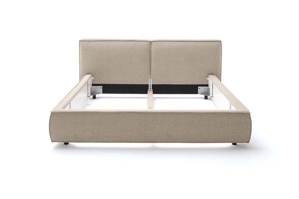 KAWOLA Bett CARLO Polsterbett Stoff taupe