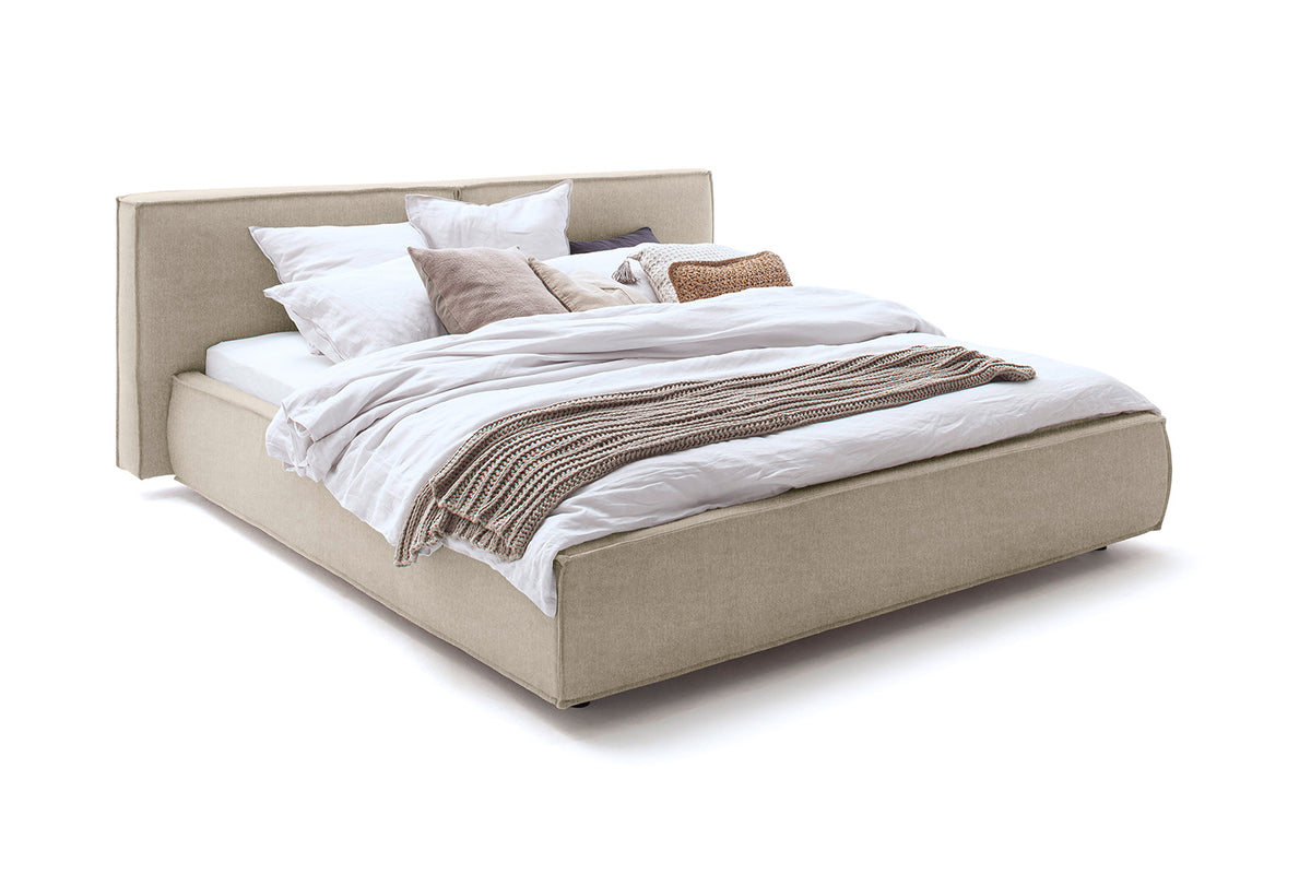 KAWOLA Bett CARLO Polsterbett Stoff taupe