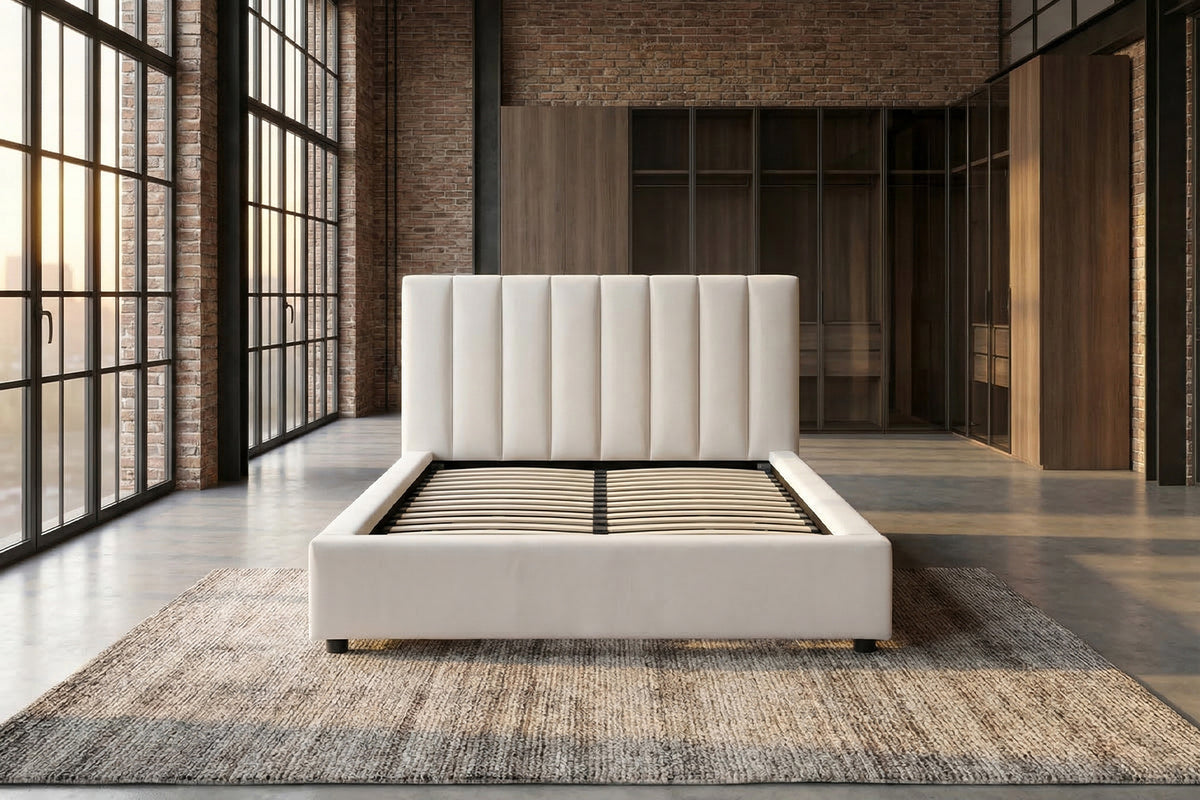 KAWOLA Bett CATTURA Polsterbett Velvet creme