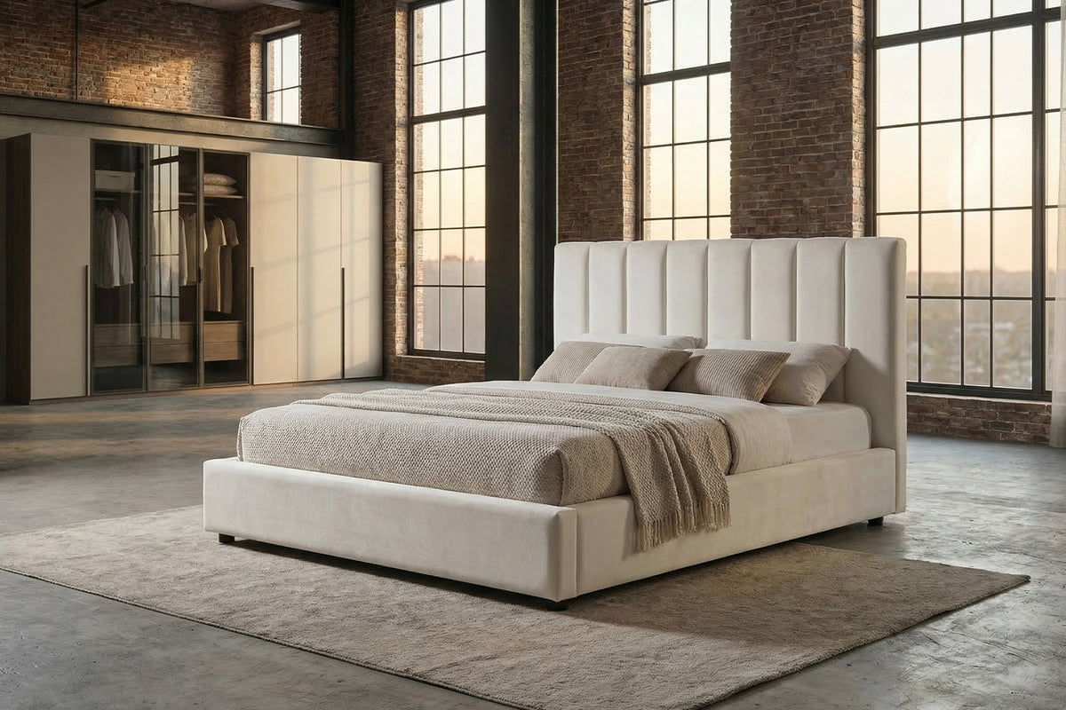 KAWOLA Bett CATTURA Polsterbett Velvet creme