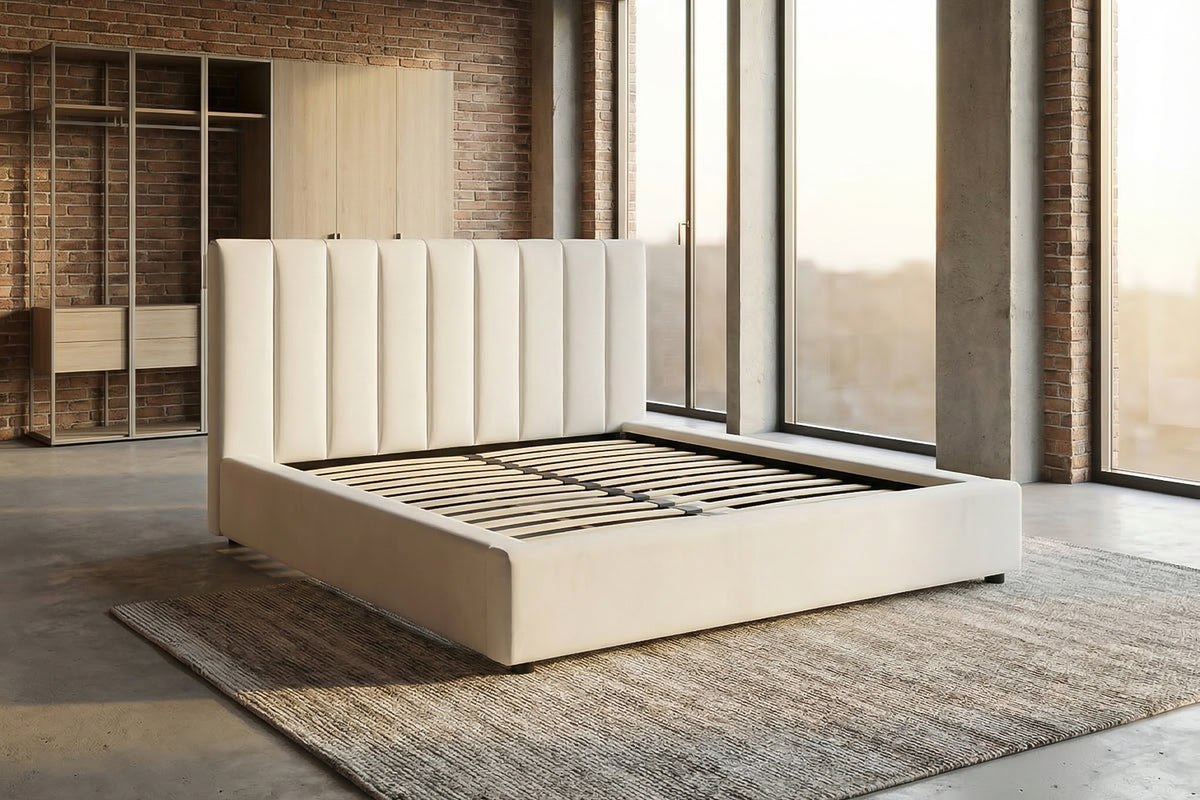 KAWOLA Bett CATTURA Polsterbett Velvet creme