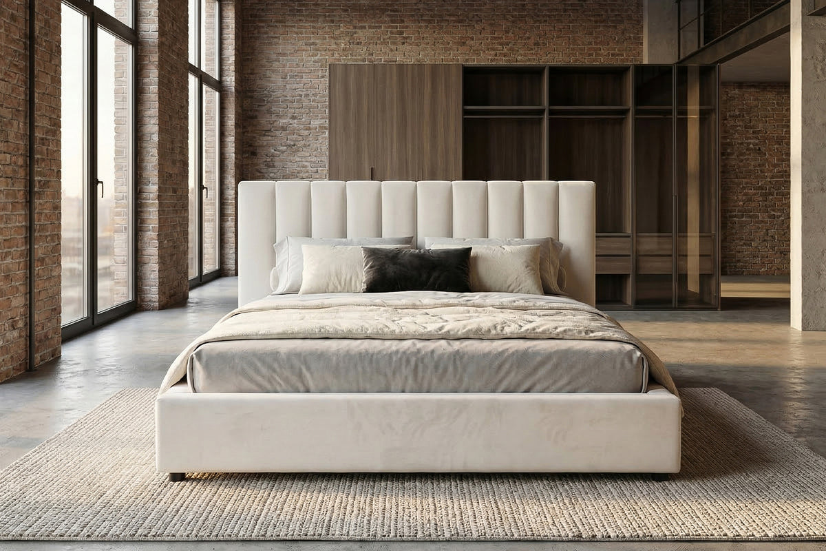 KAWOLA Bett CATTURA Polsterbett Velvet creme