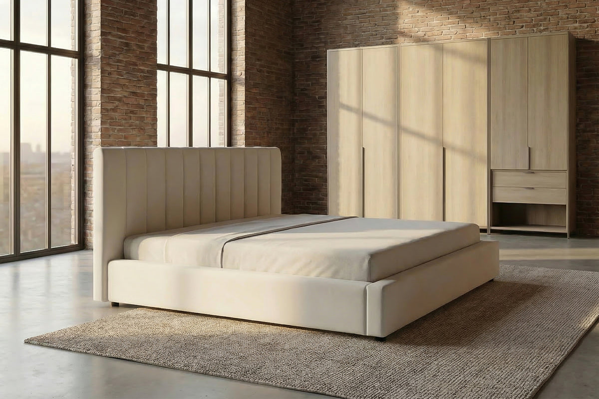 KAWOLA Bett CATTURA Polsterbett Velvet creme