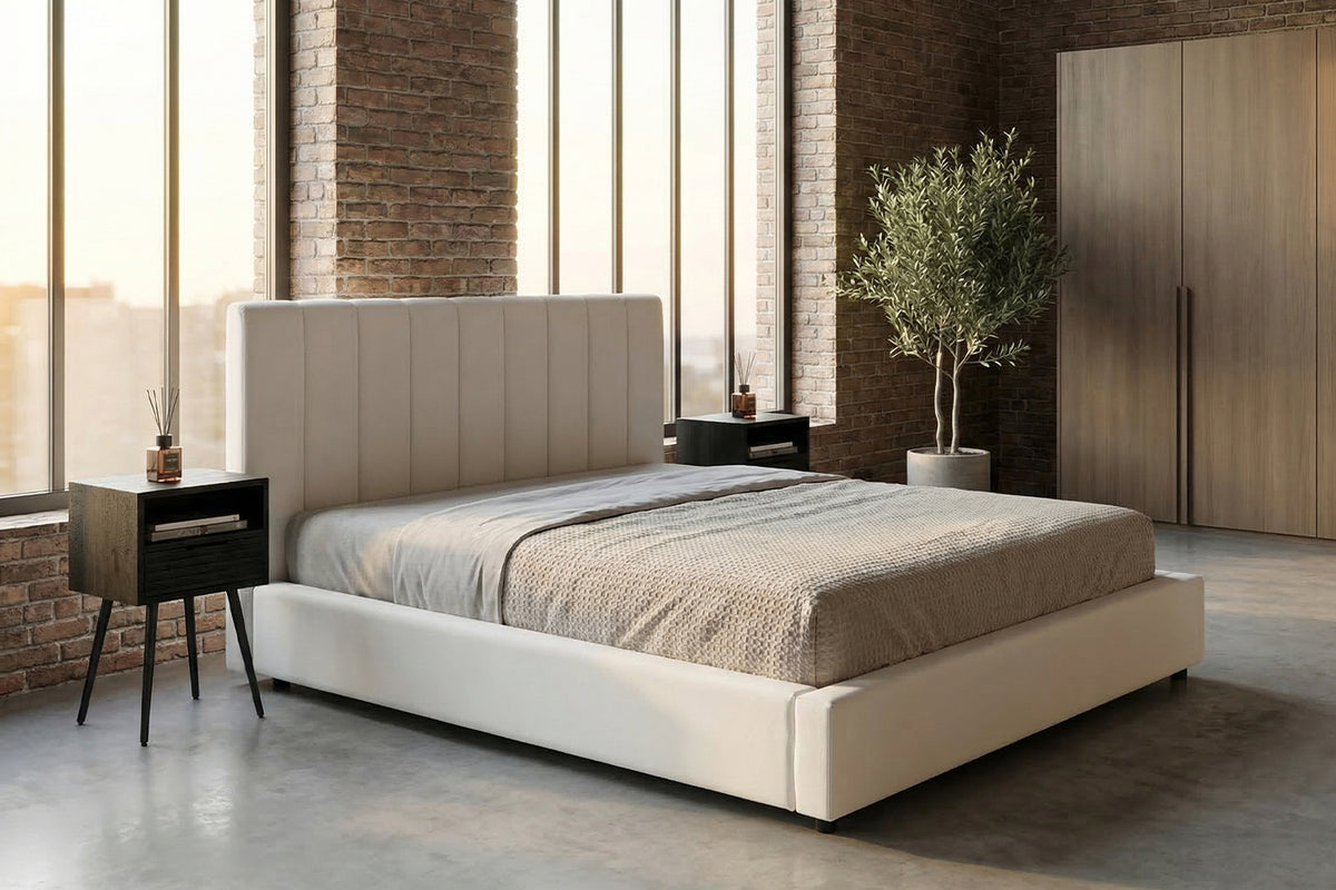 KAWOLA Bett CATTURA Polsterbett Velvet creme