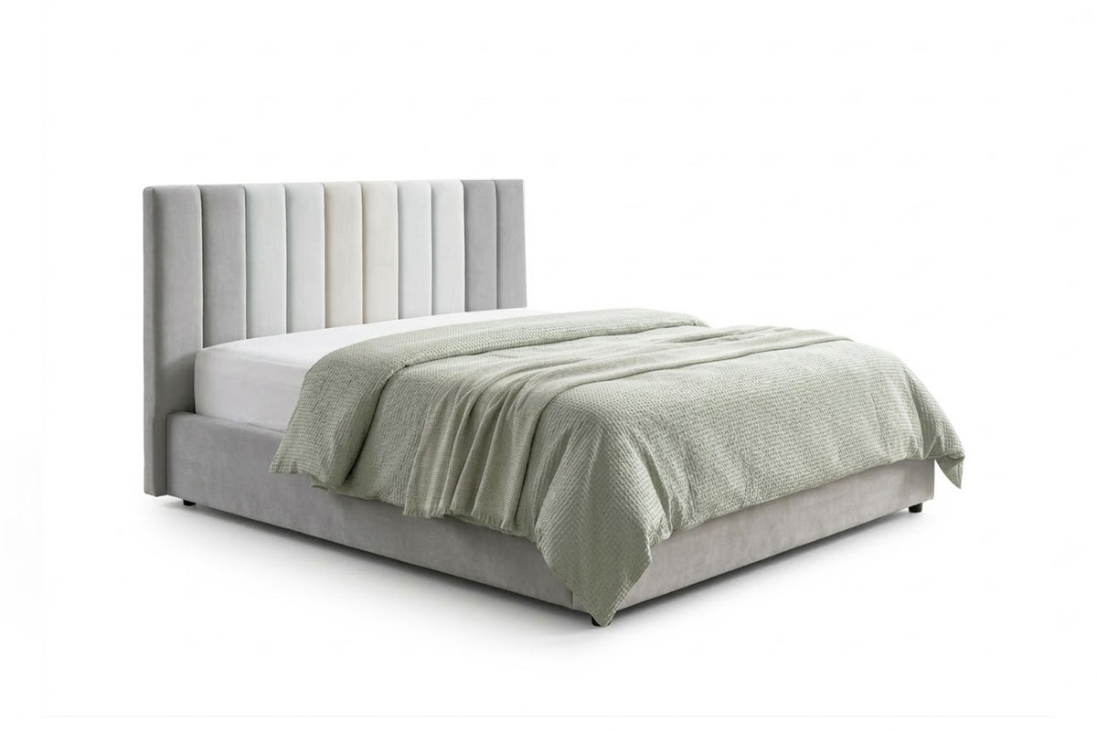 KAWOLA Bett CATTURA Polsterbett Velvet grau
