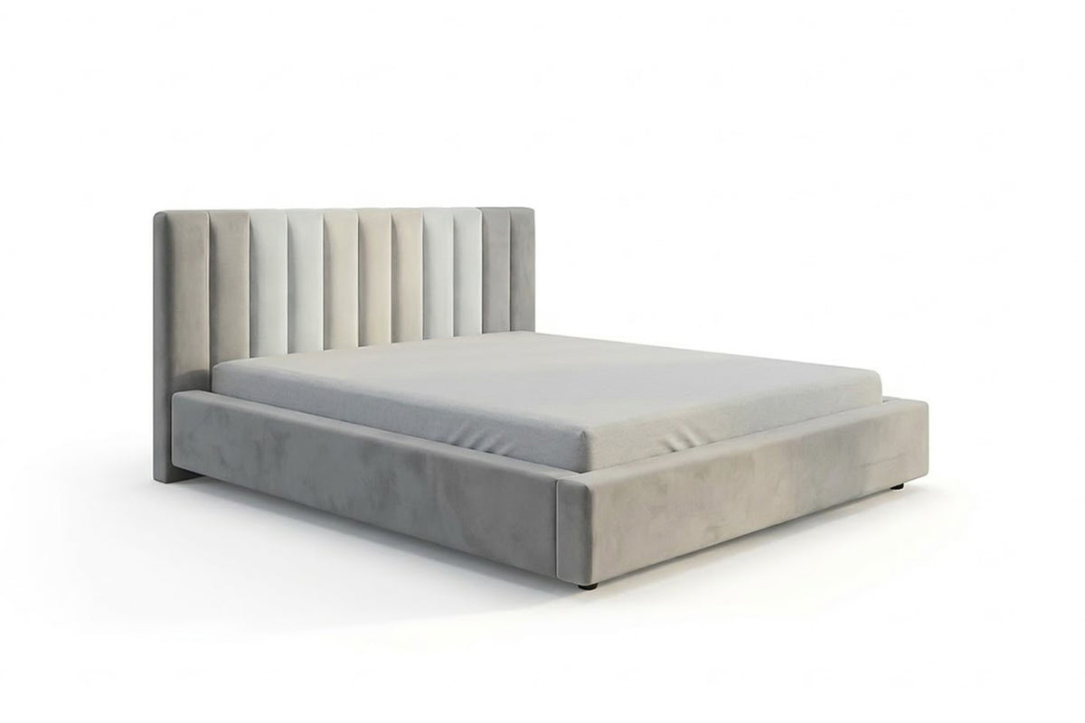 KAWOLA Bett CATTURA Polsterbett Velvet grau