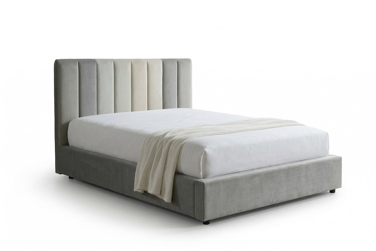 KAWOLA Bett CATTURA Polsterbett Velvet grau