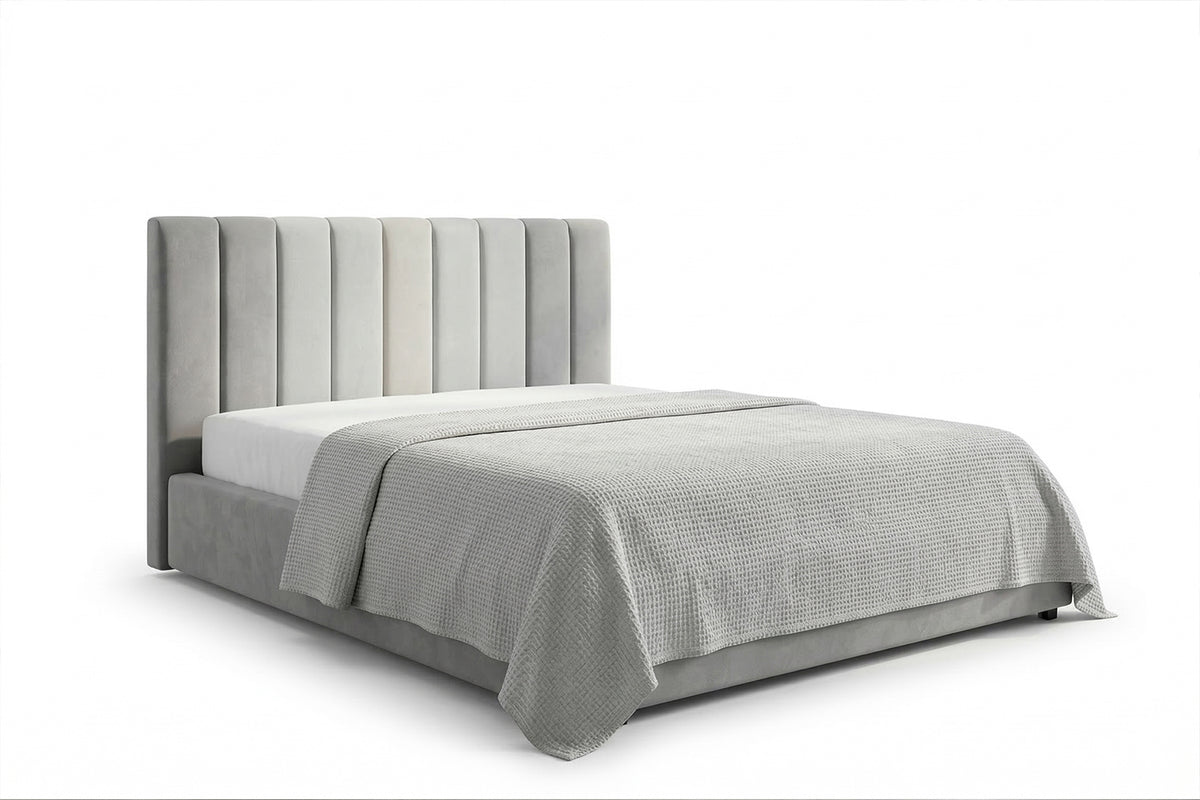 KAWOLA Bett CATTURA Polsterbett Velvet grau