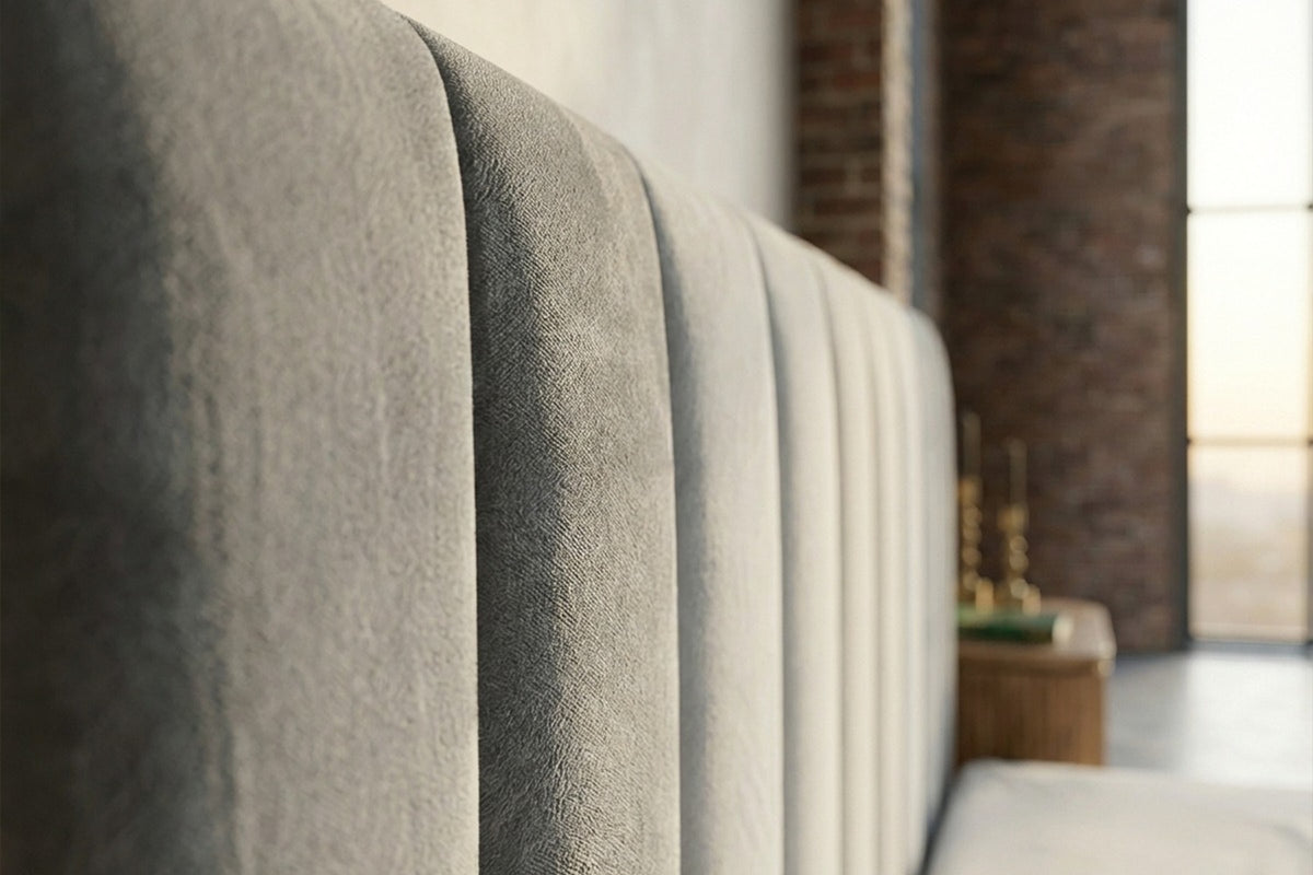 KAWOLA Bett CATTURA Polsterbett Velvet grau