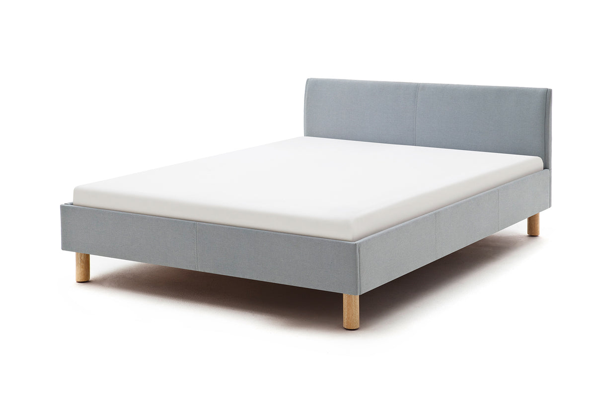 KAWOLA Bett LEO Polsterbett Stoff blau