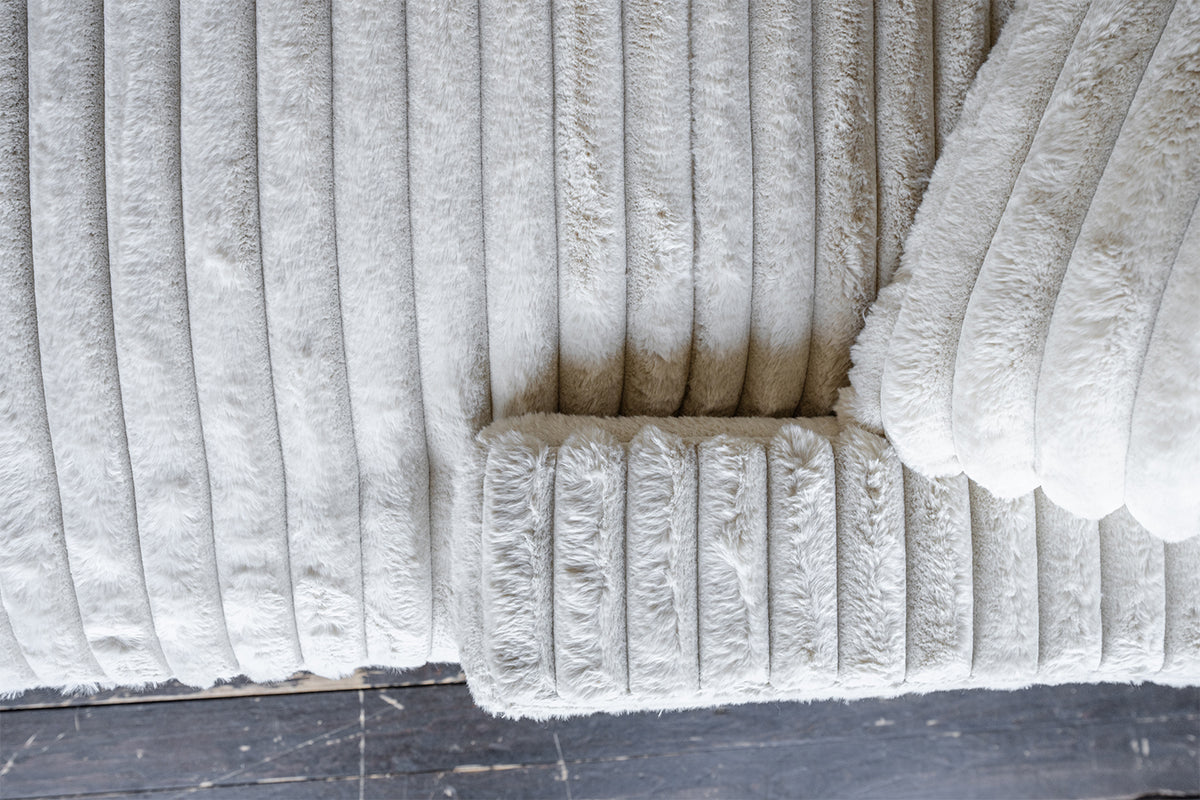 KAWOLA Big Sofa CADY Megacord cremeweiß