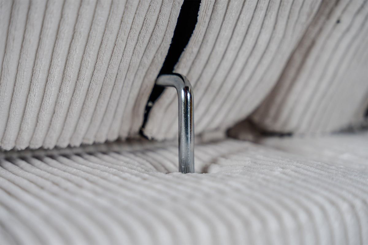 KAWOLA Big Sofa KIANA 3-Sitzer Funktionssofa Kopfstütze verstellbar Cord cremeweiß
