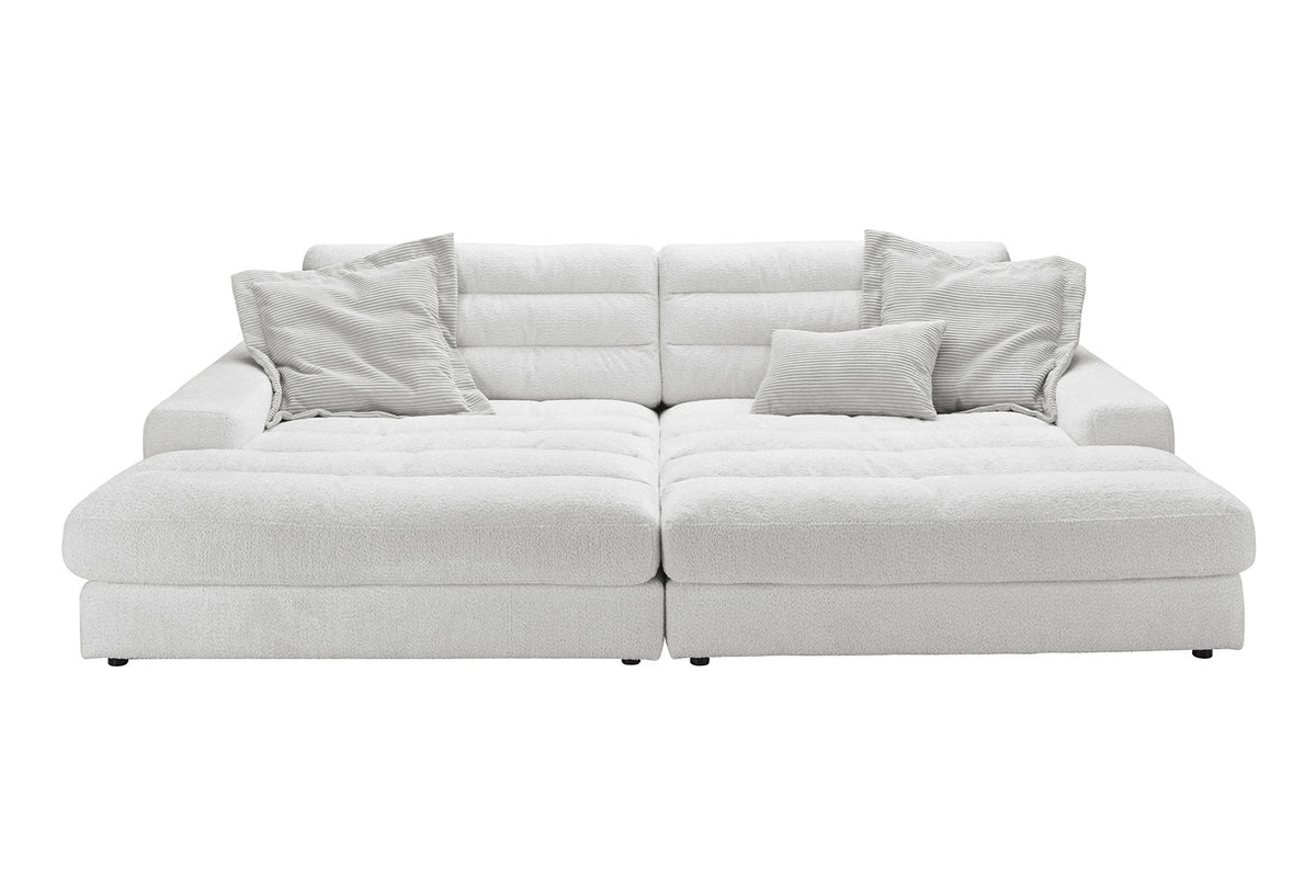 KAWOLA Big Sofa LANA Stoff hellgrau
