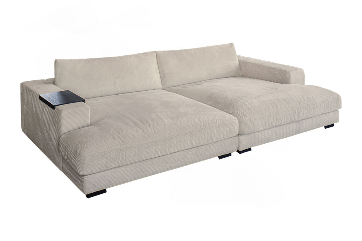 KAWOLA Big Sofa MADELINE Cord cremeweiß