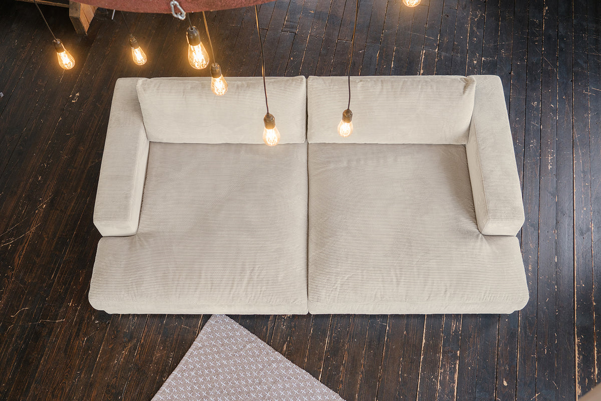 KAWOLA Big Sofa MADELINE Cord cremeweiß