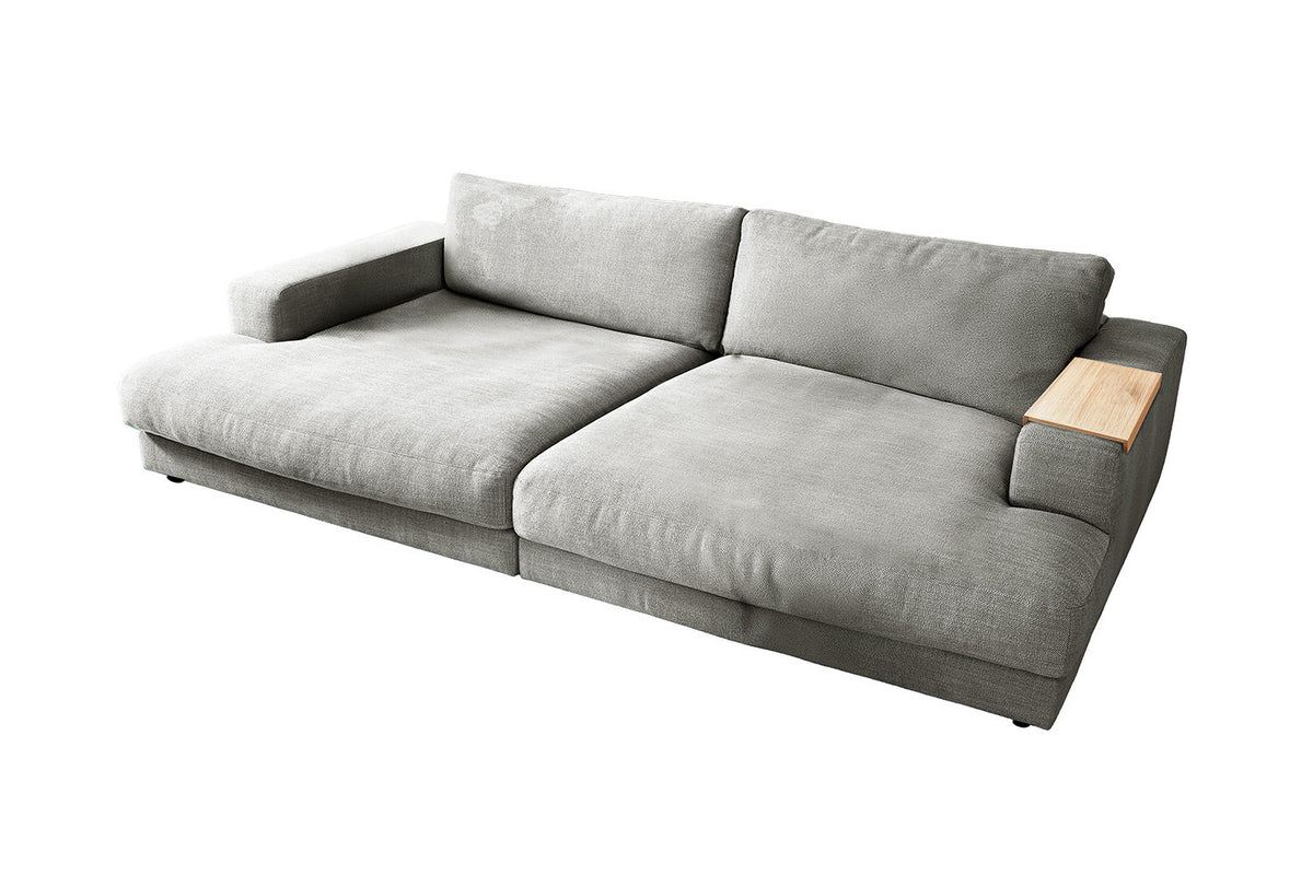 KAWOLA Big Sofa MADELINE Stoff silber