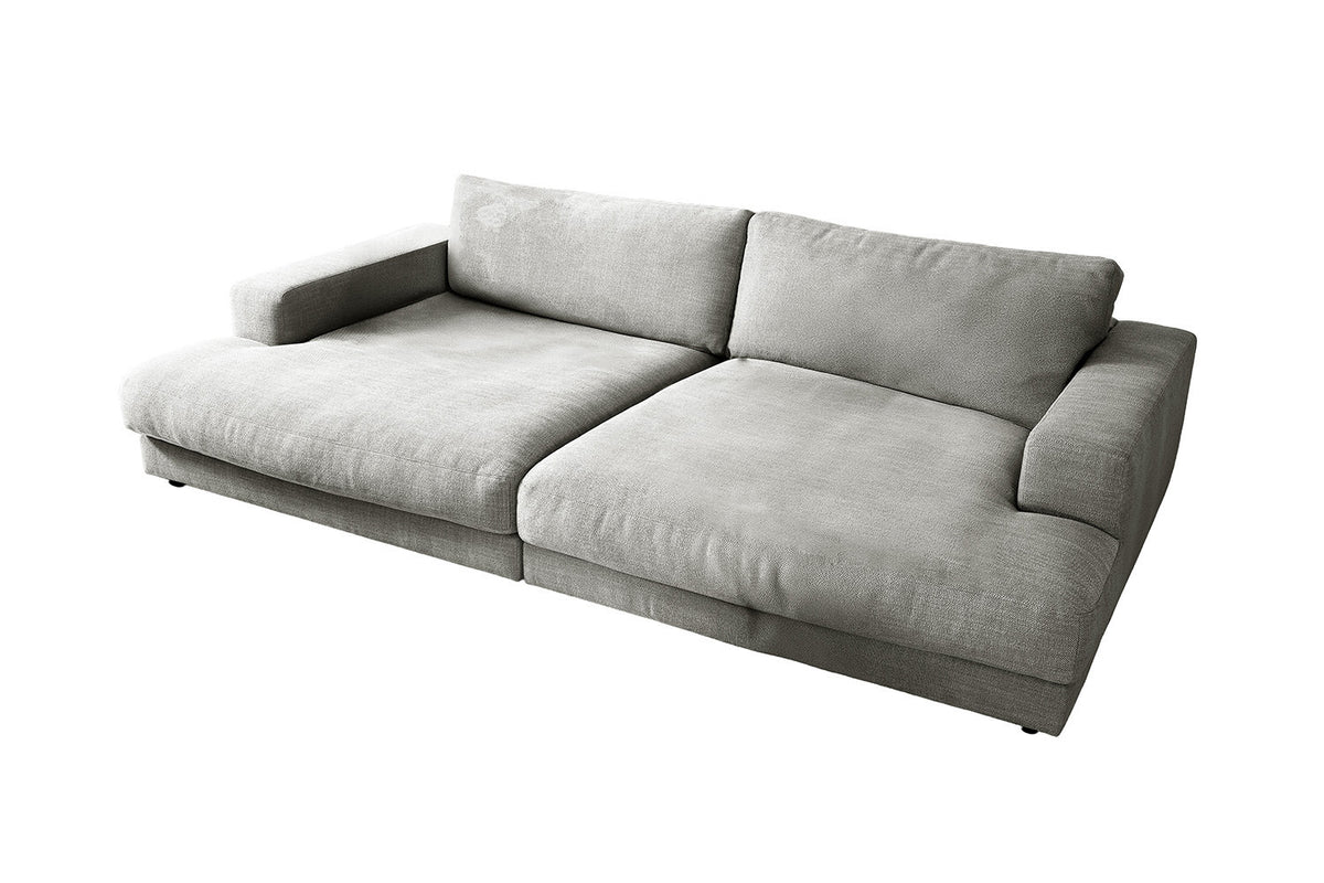KAWOLA Big Sofa MADELINE Stoff silber