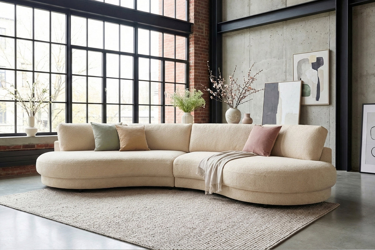 KAWOLA Big Sofa PADANA Stoff beige