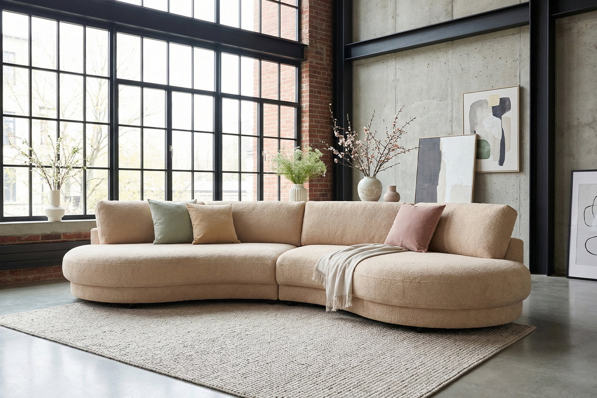 KAWOLA Big Sofa PADANA Stoff creme