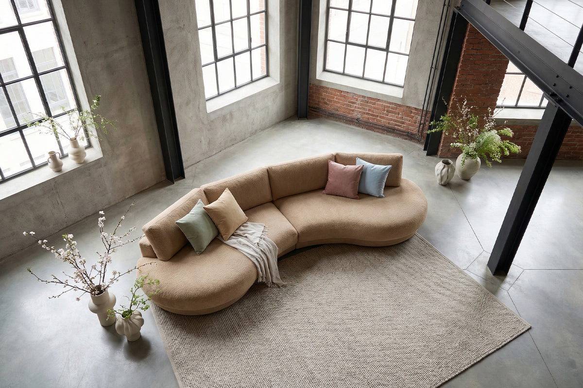 KAWOLA Big Sofa PADANA Stoff creme