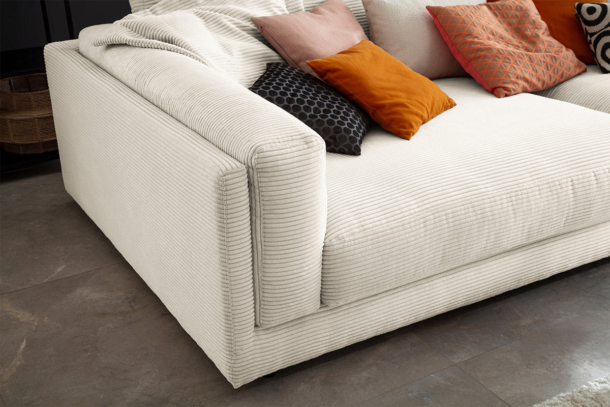 KAWOLA Big Sofa RAINA Cord cremeweiß