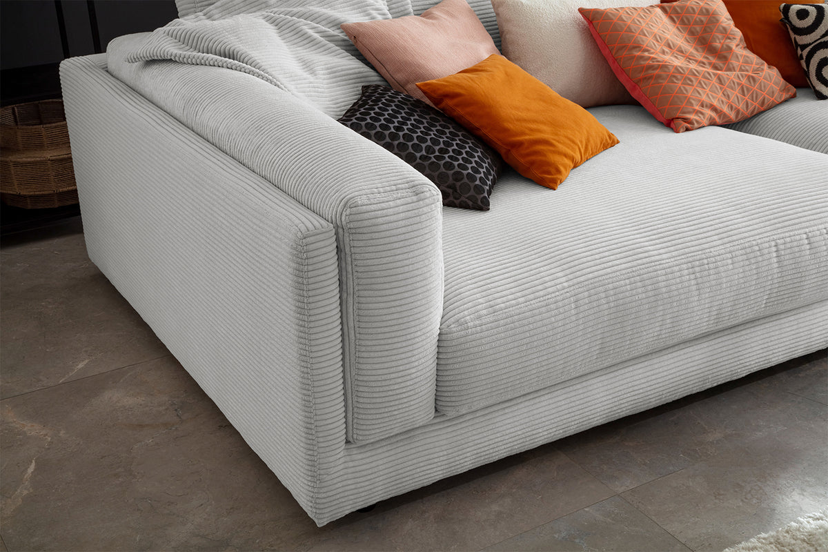 KAWOLA Big Sofa RAINA Cord hellgrau