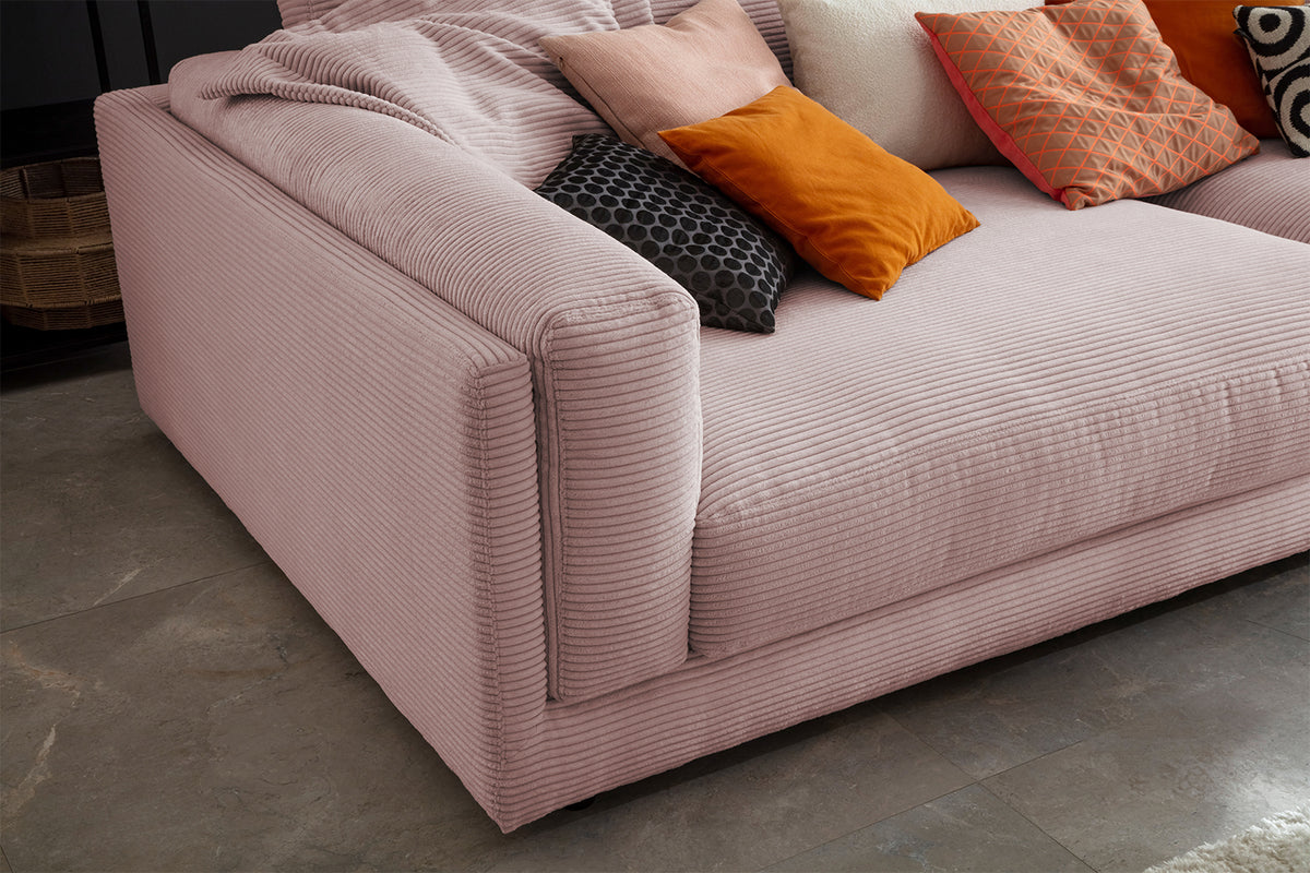 KAWOLA Big Sofa RAINA Cord rosa