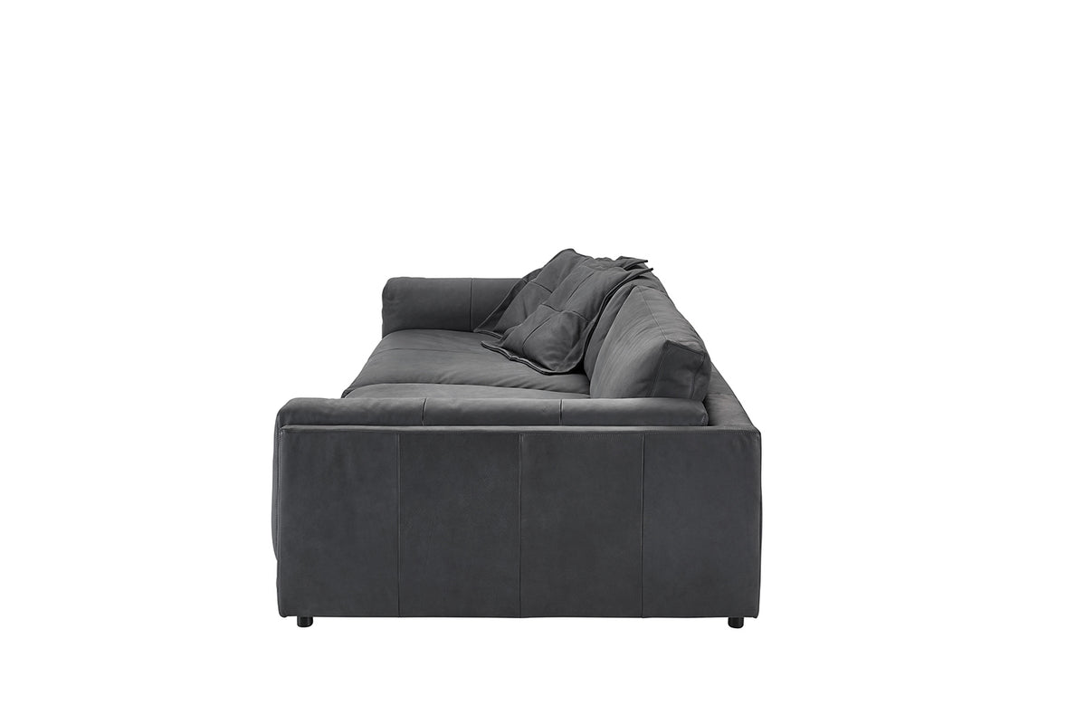 KAWOLA Big Sofa RAINA Leder anthrazit