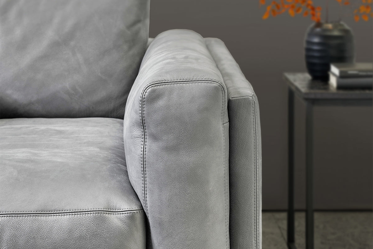 KAWOLA Big Sofa RAINA Leder grau