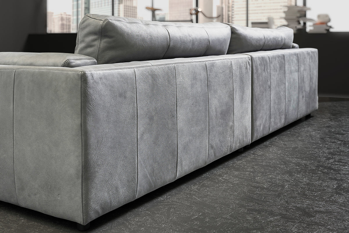 KAWOLA Big Sofa RAINA Leder grau