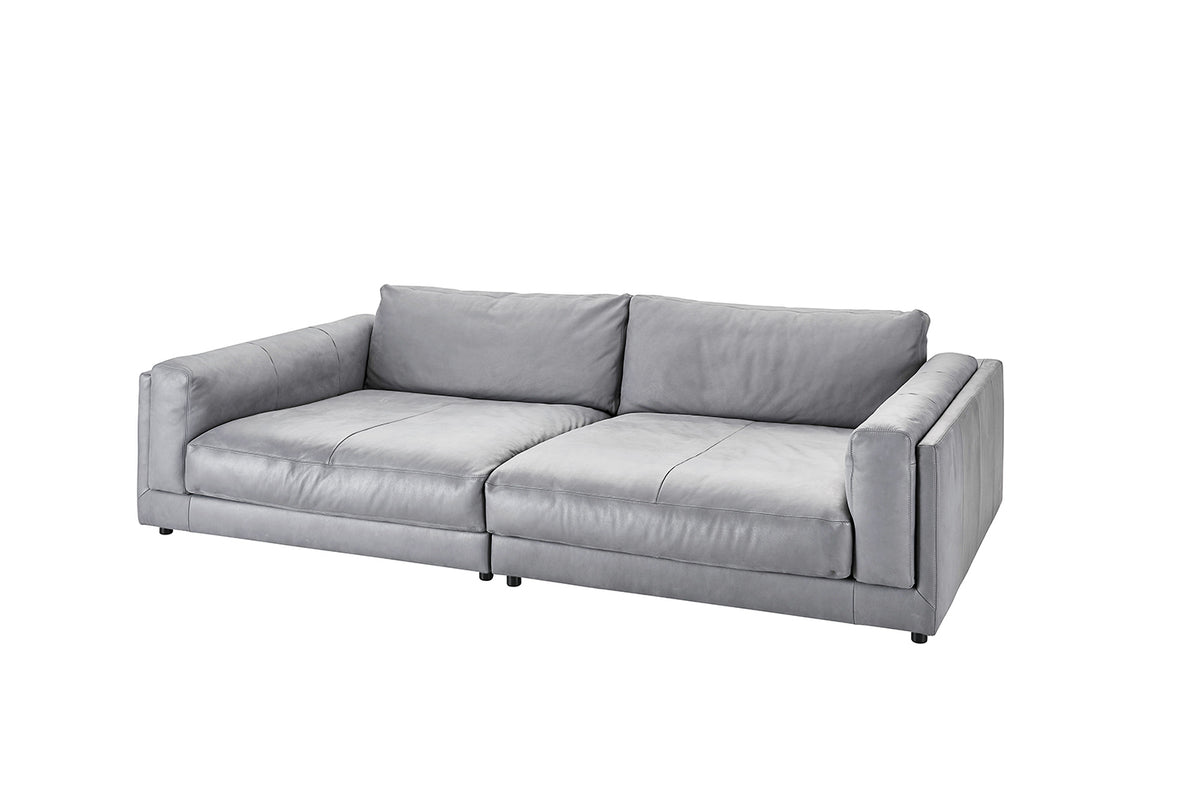 KAWOLA Big Sofa RAINA Leder grau