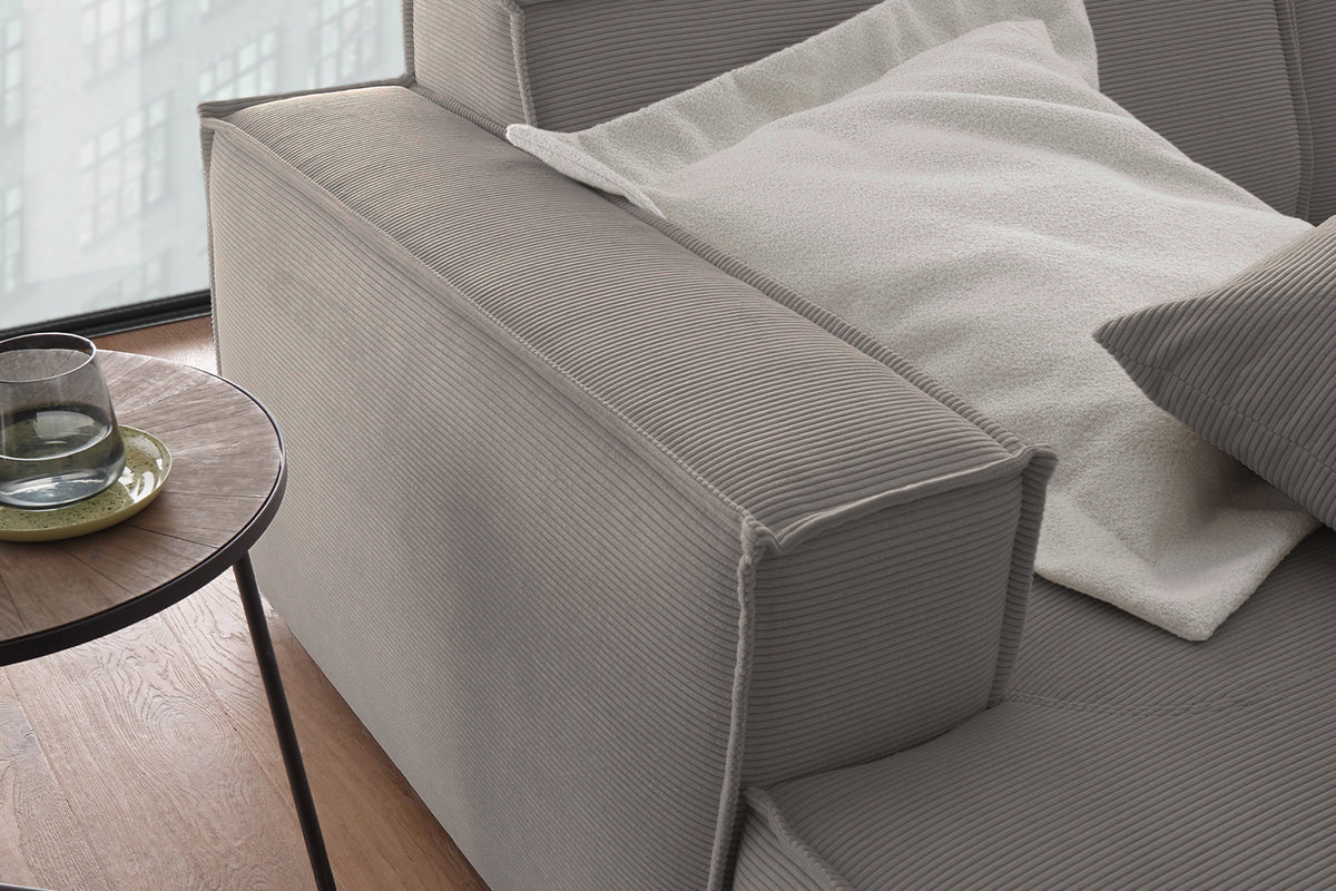KAWOLA Big Sofa SAMU Feincord grau