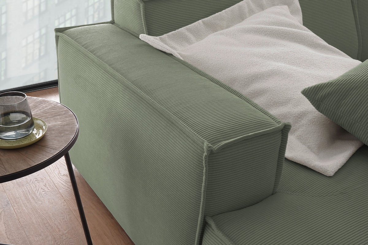 KAWOLA Big Sofa SAMU Feincord olivgrün