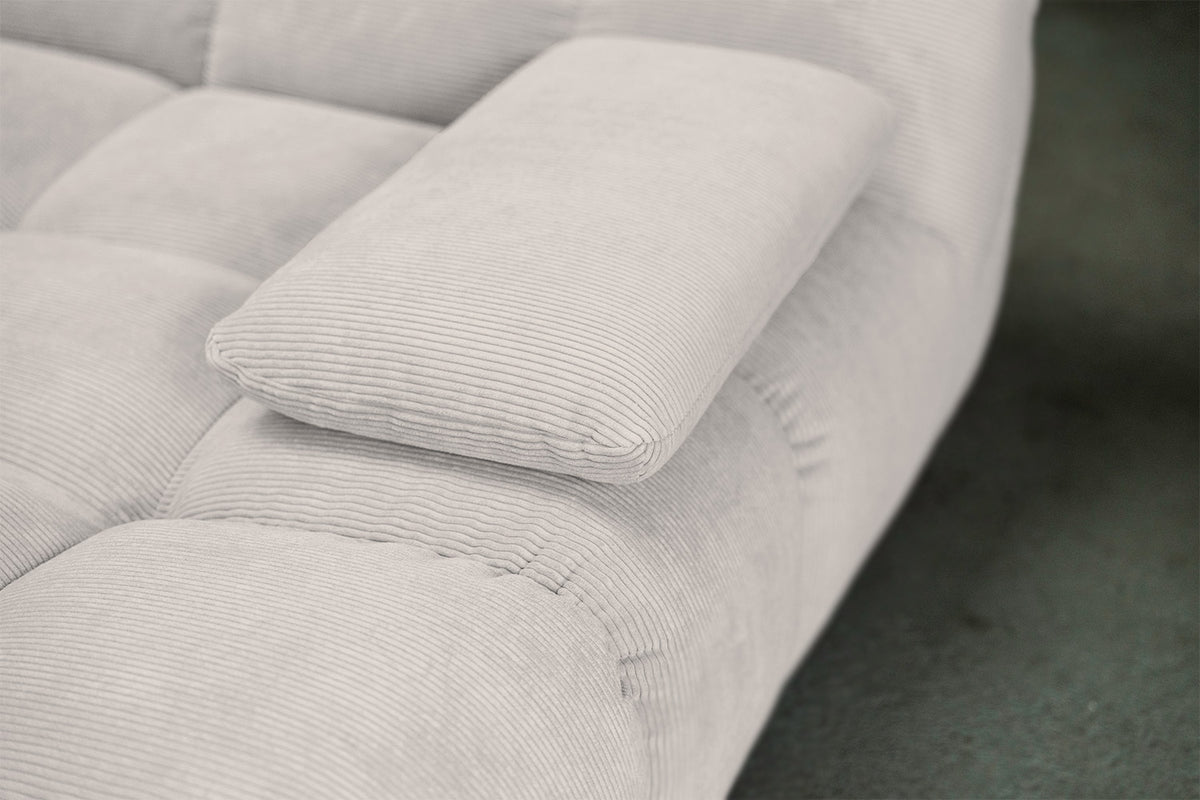 KAWOLA Big Sofa VIVIEN Feincord silber